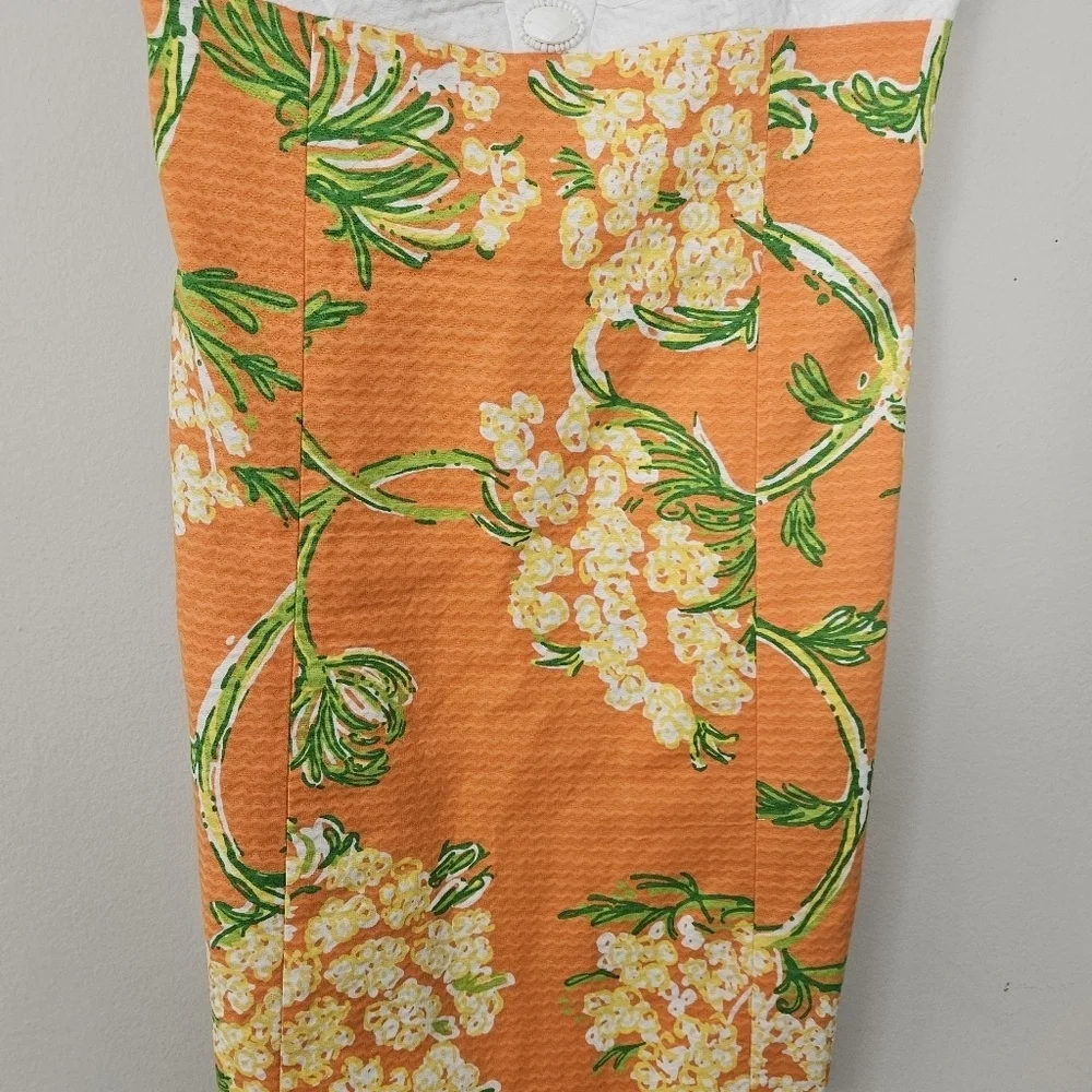 LILLY PULITZER nectar orange Lace on the Docks strapless Bowen dress Size 2 - Picture 6 of 9